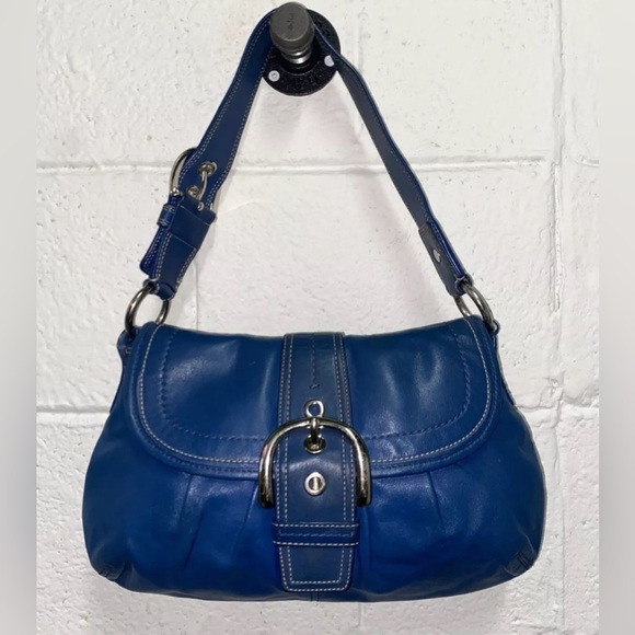 *RARE* VTG COACH SOHO Buckle Blue Leather Shoulder Bag - Picture 2 of 2